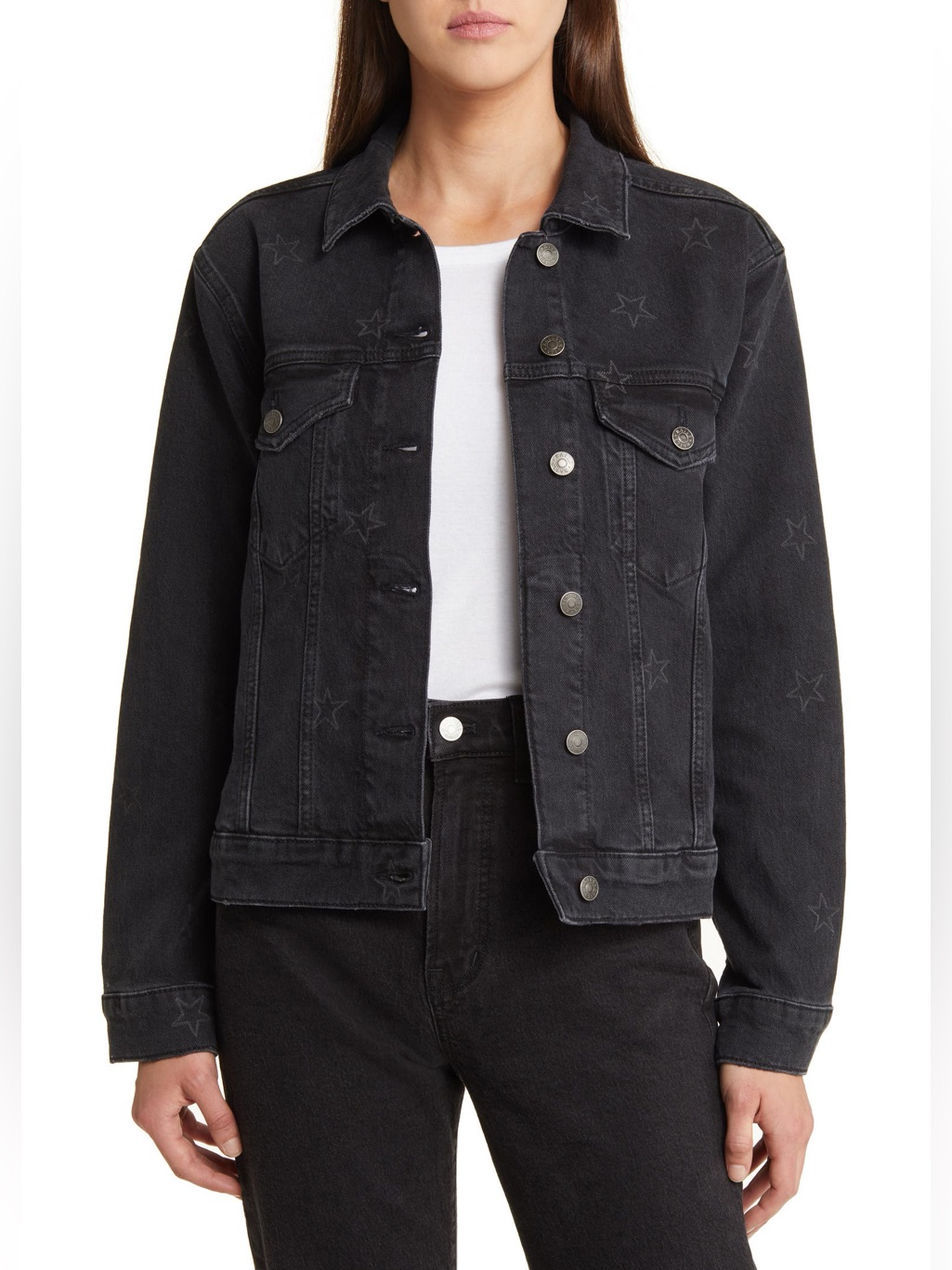 Rails Mulholland Star Denim Trucker Jacket Black Gray Xl Oversized 90s